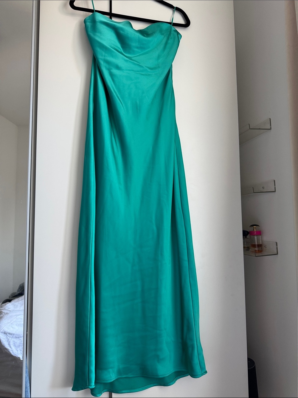 House of Harlow 1960 strapless turquoise cocktail satin dress size M